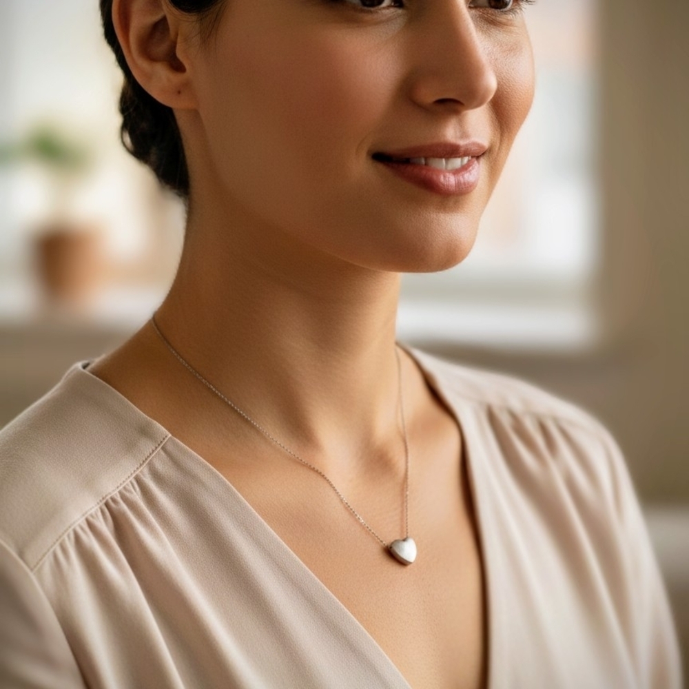 Elegant Sterling Silver Heart Necklace